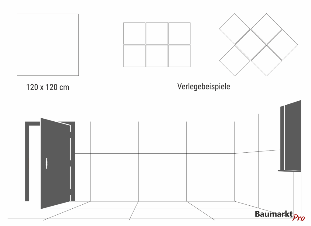 120x120 cm Größentabelle
