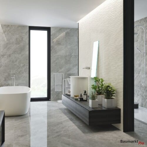 Opaluxe Marmoroptik Wandfliese 30x90 glänzend